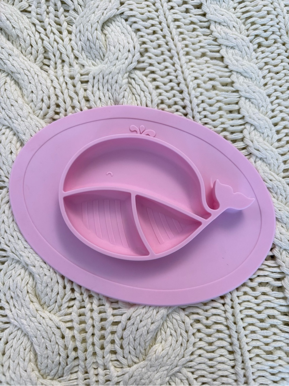 Pink Whale Silicone Suction Plate for Kids